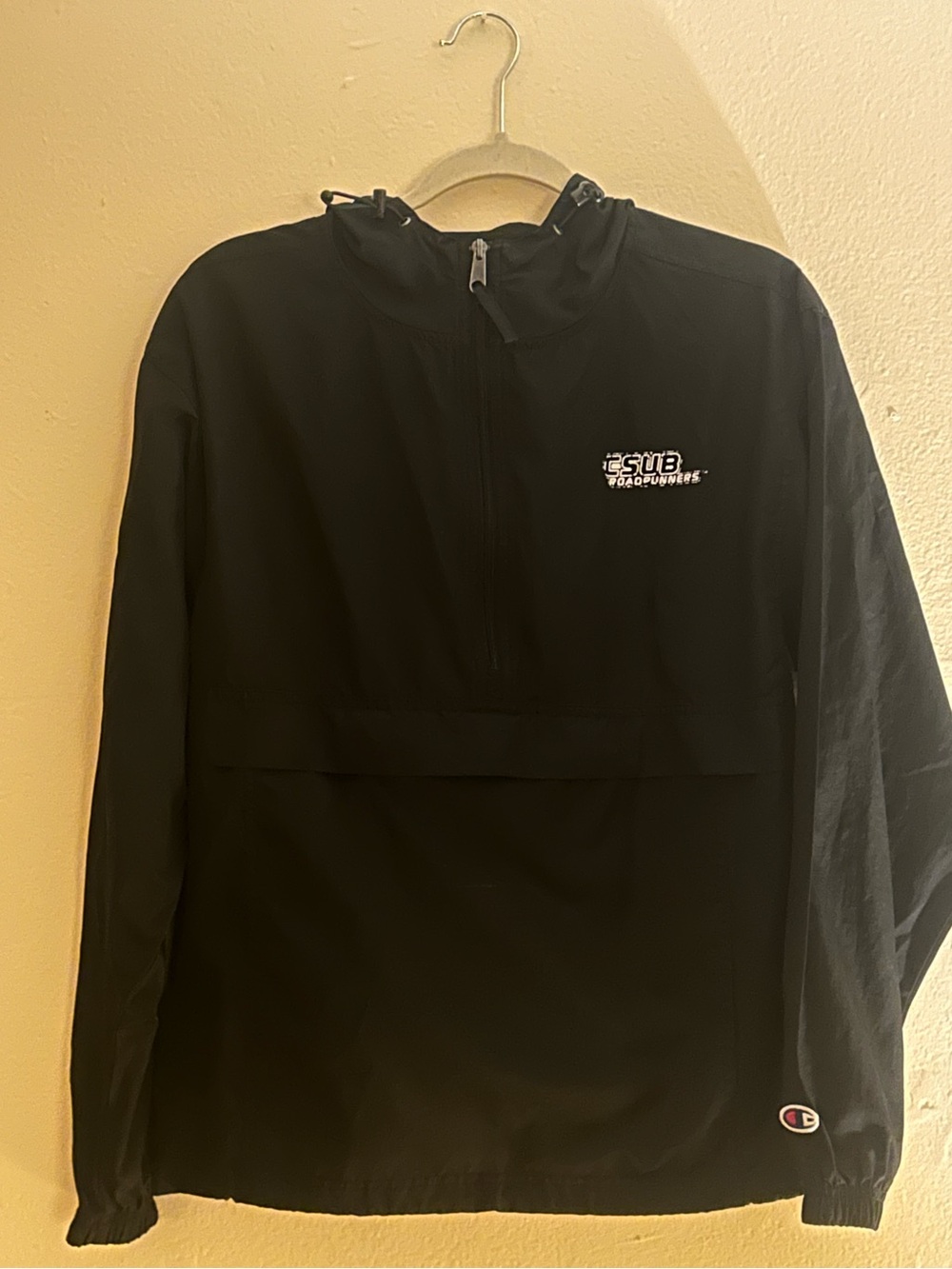 Champion Black Pullover Anorak with CSUB Roadrunners Embroidery